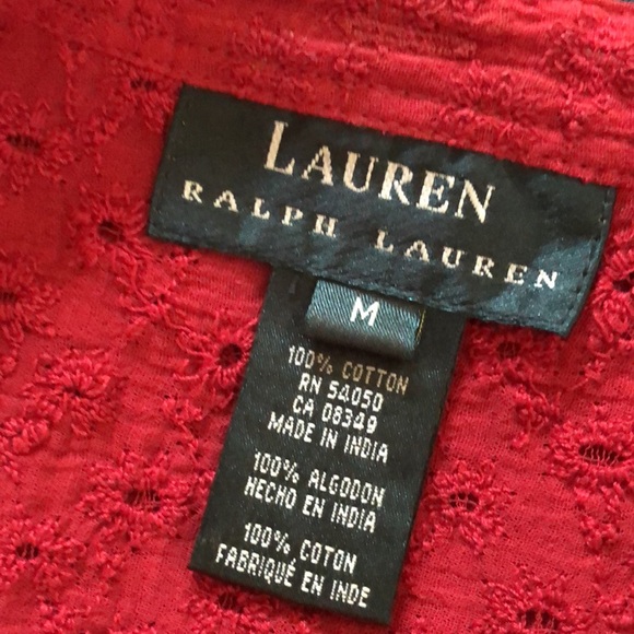 ❤️ Lauren Classic high neck, roll button up sleeves cotton embroidered pin hole - Picture 8 of 12
